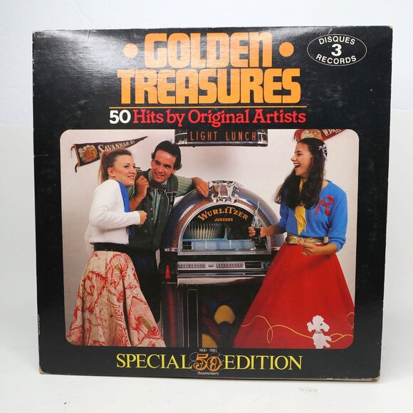 Golden Treasures: 50 Hits by Original Artists x3 Vinyl Records Zellers 1981 - Picture 4 of 8